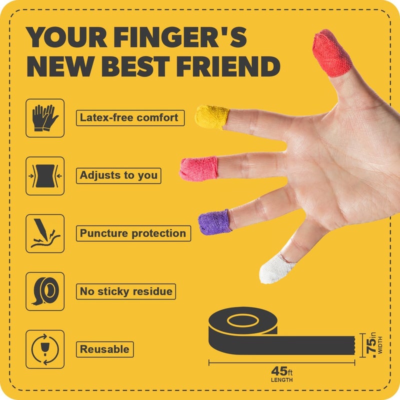 THIMTEC - The Original Thimble Tape for Hand Sewing - Fully Adjustable Nail & Finger Protector - A Smarter Alternative to Classic Knitting Thimbles - Lemonade, 2-Pack - Image 4